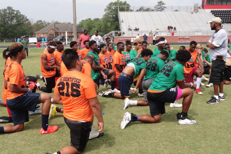 Coach Wide taking with campers